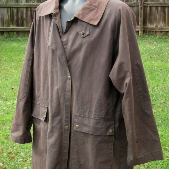 KAKADU TRADERS AUSTRALIA Ranch Duster Large Brown Oiled Cotton Canvas Coat - Picture 2 of 12